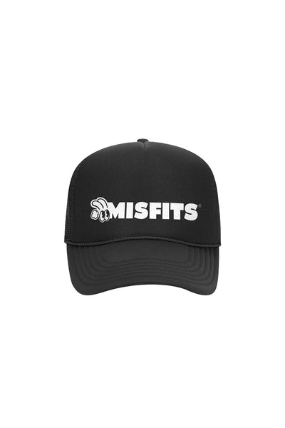 Misfits Gaming logo embroidered in white on a black trucker cap