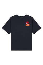 Misfist Gaming logo in red and orange on the black t-shirt front